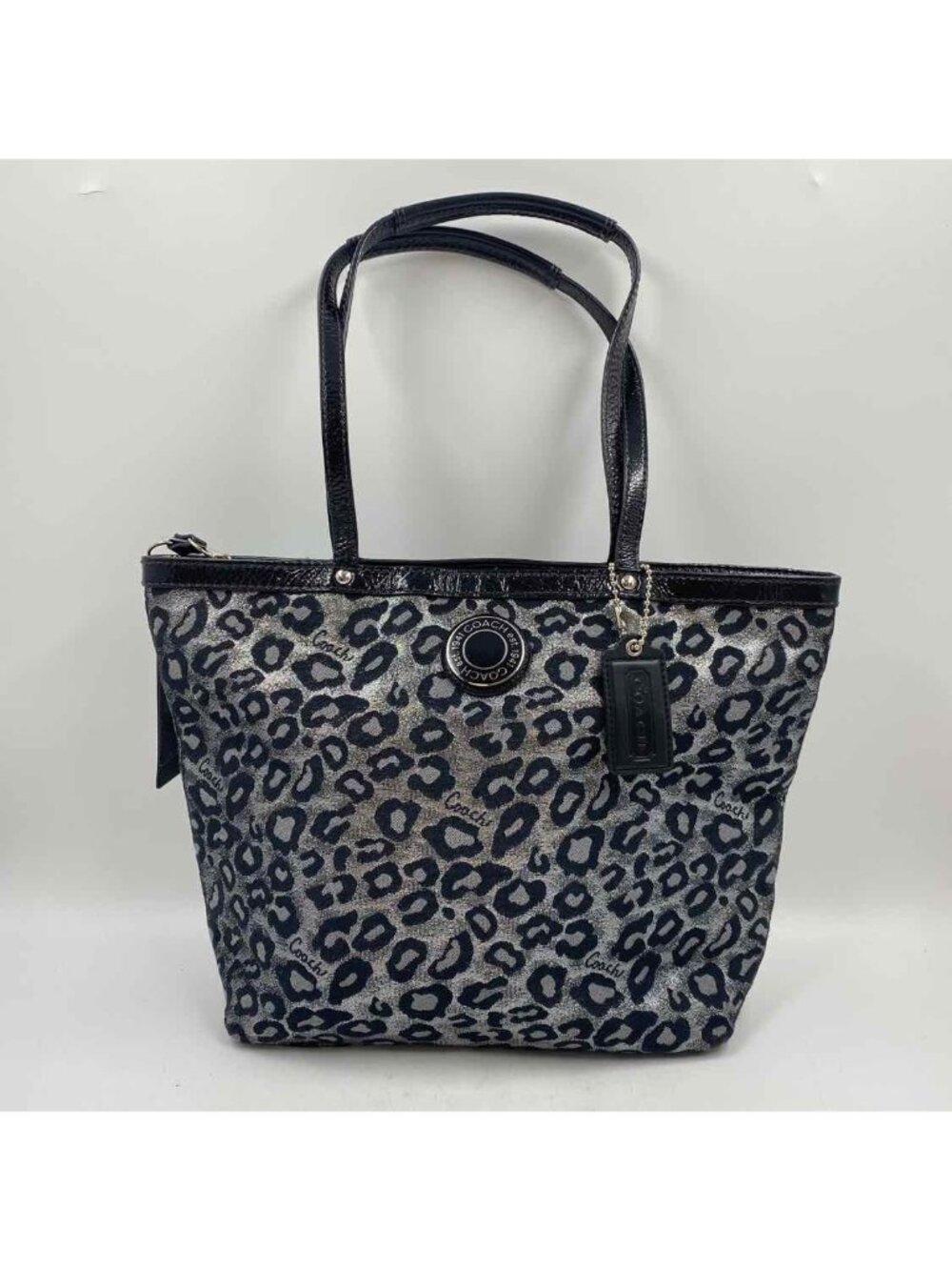Coach Ocelot Tote Women's Silver Luxe Leopard Purse